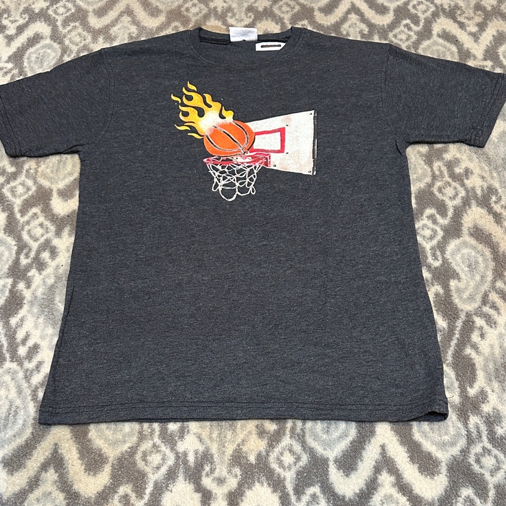 Bottlecapps Flaming Basketball Graphic Kids T-Shirt